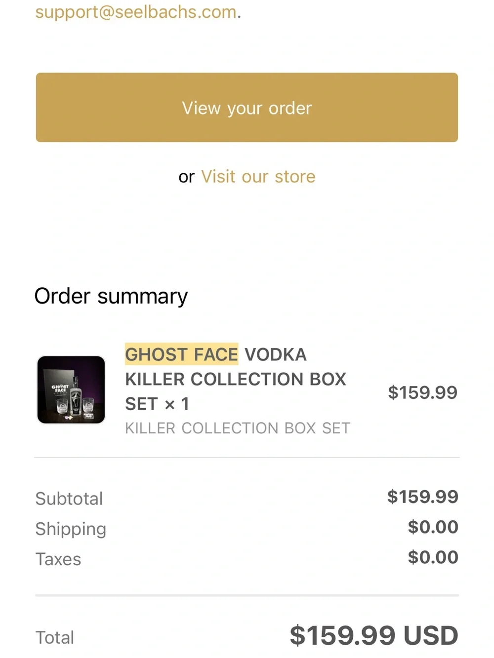 Signed Ghost Face Vodka Killer Collection Gift Set - Black & Red